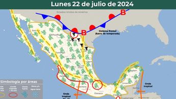 Clima México lunes 22 julio