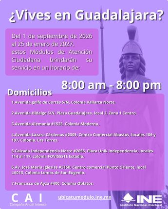 Módulos para tramites del INE en Guadalajara. | INE Jalisco