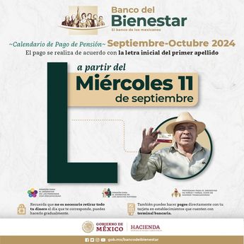 Letra de pago de la Pensión del Bienestar 11 de septiembre