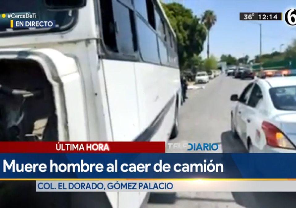 Hombre muere al caer de camión de ruta en Gómez Palacio