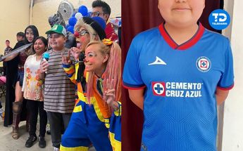 José Armando en su fiesta de cumpleaños y con la playera del Cruz Azul | Cortesía