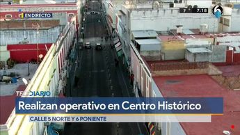 Elementos de seguridad vigilan calles del Centro Histórico de Puebla
