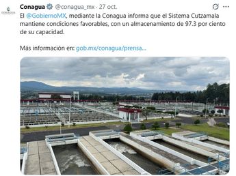 El Sistema Cutzamala alcanzó el nivel más alto en 10 años | @conagua_mx
