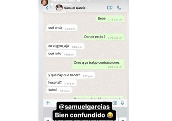 Así avisó Mariana Rodríguez a Samuel García que tenía contracciones / Instagram.