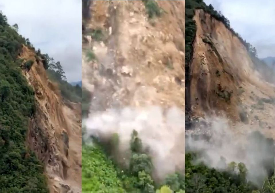 Captan deslave de cerro tras lluvias en Chiapas / Cortesía