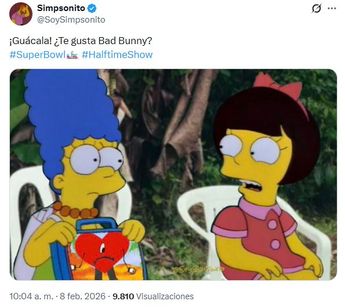Meme de los Simpson sobre el Medio Tiempo del Super Bowl