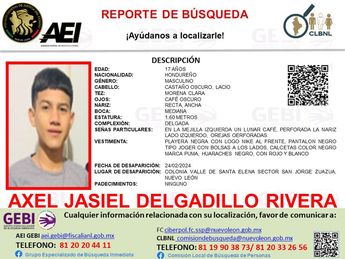Reporte de búsqueda emitido por la Fiscalía General de Justicia del Estado de Nuevo León. | Especial