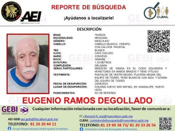 Eugenio Ramos Degollado desaparecido en Guadalupe | Especial