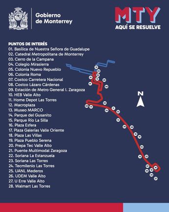 Recorrido Regio Ruta 'A'.| Especial