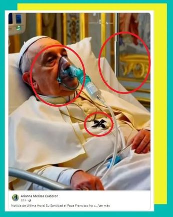 Falsa imagen del papa Francisco conectado a un respirador que circula por redes | EFE