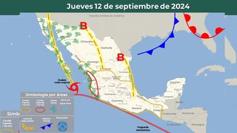 Clima México jueves 12 de septiembre