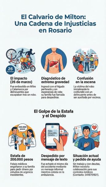 Milton vivió un día de terror en Rosario