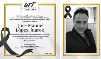 "Distinguido docente", así despidió la UTT al maestro José Manuel López tras su asesinato en Tlaxcala / Cortesía