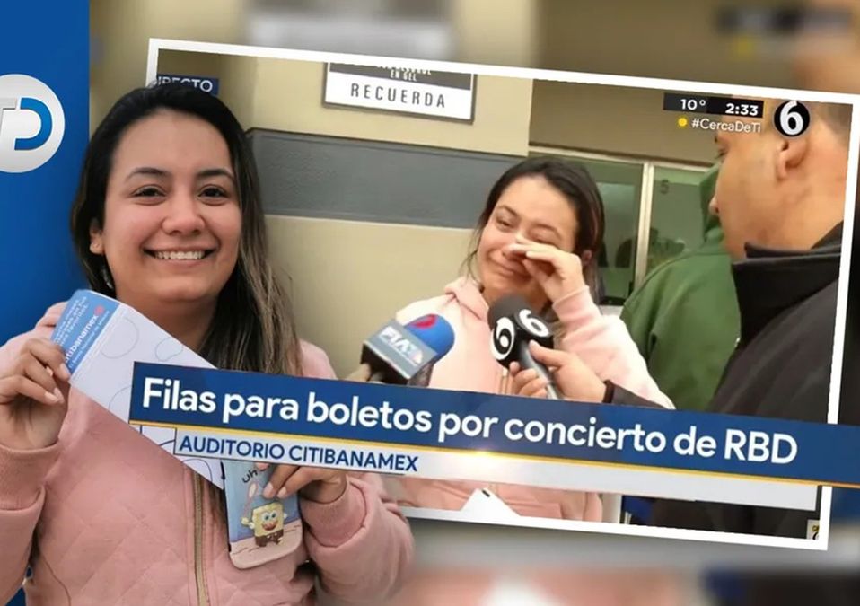 Fan regia de RBD llora al no poder comprar boleto; abuelito le presta su tarjeta