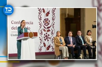 Claudia Sheinbaum acompañada de Mario Delgado en la Mañanera / Araceli López