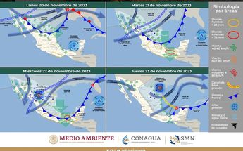 Ruta del fenómeno DANA en México / Conagua.