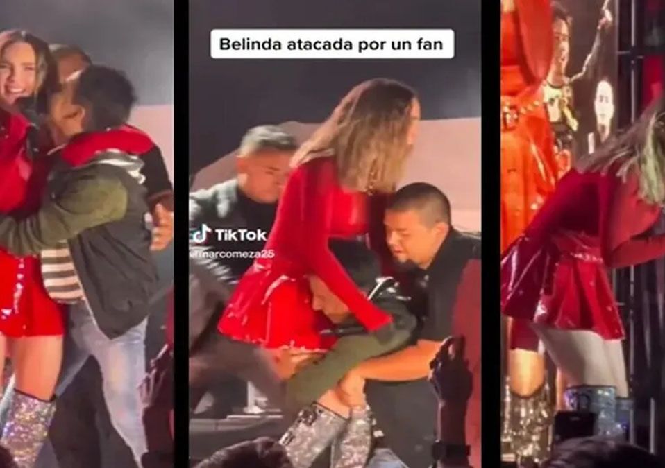 Fan de Belinda enloquece al abrazarla y la lastima; "me asustaste"