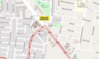 Ubicación de Mi Súper Dollar General en Escobedo y trazo de la Ruta 209 del transporte público. | Especial