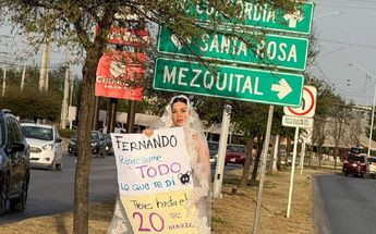 Así fue vista la novia en Apodaca sobre la vía pública. | Especial