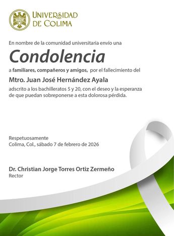Mensaje del Rector de la Universidad de Colima, el Dr. Christian Ortiz Torres Zermeño. | Universidad de Colima