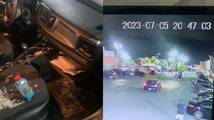 Un hombre no identificado cristaleó un auto y robo una computadora del interior. | Cortesía