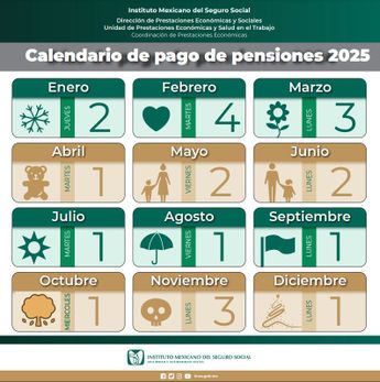 Calendario de pago de pensiones IMSS 2025 | IMSS
