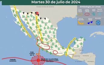 Clima México martes 30 de julio