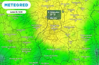En la trade del lunes la temperatura máxima en en las alcaldías del centro de la CDMX oscilará entre 20 y 21 °C / Meteored