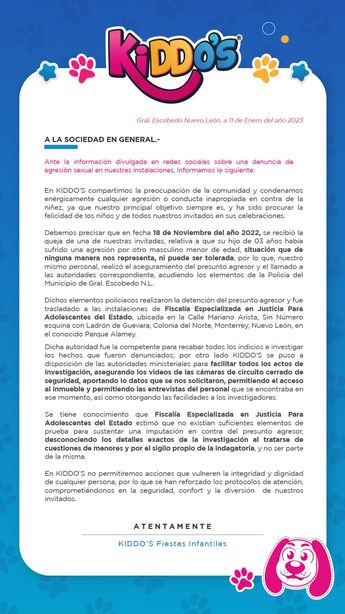 Comunicado salón de fiestas | Redes sociales