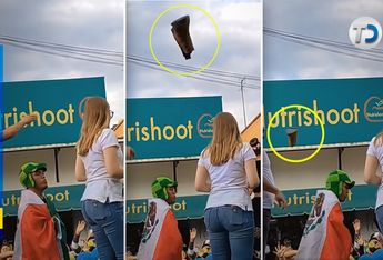 Le avientan zapato a ‘Medio Metro’ en Tlaxcala./ Oscar Avila