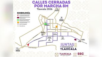 El 8 de marzo habrá cierres en vialidades aledañas a la Plaza de la Constitución y la Catedral de Tlaxcala | Especial