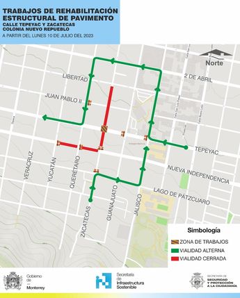 Cierre vial al interior de la colonia Independencia. | Cortesía