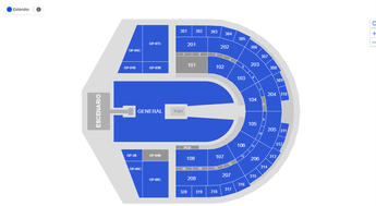 Secciones de la Arena VFG para el concierto de Rels B en Guadalajara | Ticketmaster