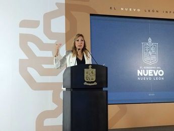 La secretaria de Salud, Alma Rosa Marroquín presidió el Nuevo León Informa el jueves 2 de febrero. | Sandra González