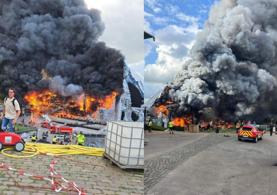 Videos del incendio en Tomorrowland circularon rápidamente en redes sociales | Imagen compartida por asistentes en X