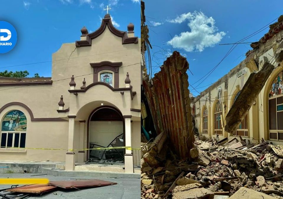 Colapsa techo de iglesia San Gregorio de Cerralvo, Nuevo León