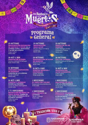 Programa oficial Festival de Muertos 2025 Tlaquepaque
