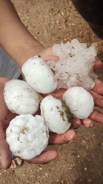 Bolas de hielo en Anáhuac, Nuevo León | Especial