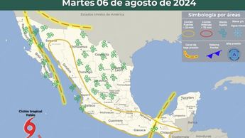 Clima en México para el martes 6 de agosto