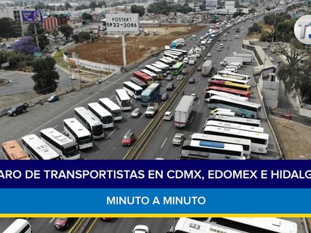 Transportistas realizan paro en la México - Pachuca