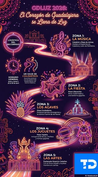 El recorrido consta de 2 kilómetros divididos en cinco zonas temáticas. | Creada por Telediario con Notebook LM