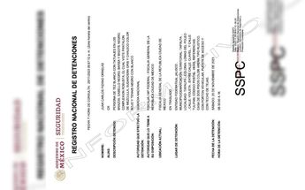 Comunicado del Registro Nacional de Detenciones del gobierno de México / SSPC