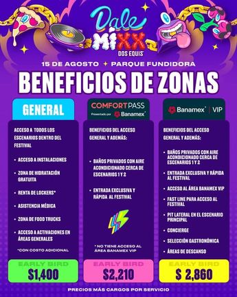 Precios de boletos Early Bird del Dale Mixx 2026.| Especial