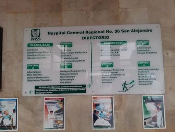 Un mapa señalaba dónde hallar cada zona del antiguo hospital San Alejandro / Cortesía