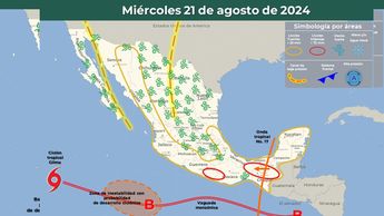 Clima en México del miércoles 21 de agosto