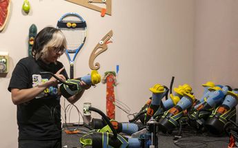 Montaje de la exposición de 31 Minutos en Monterrey. | Cortesía