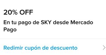 Con Mercado Pago puedes tener descuento con Sky/ Especial