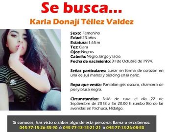 Karla Donají desapareció hace 6 años en Pachuca | Especial