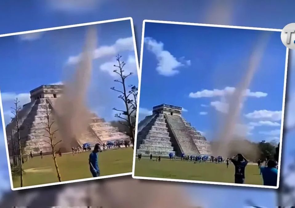 Remolino en Chichén Itzá causa revuelo entre turistas