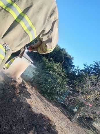 Los elementos utilizaron escaleras para trepar el muro y, con el apoyo de un camión cisterna, lograron sofocar las llamas por completo.